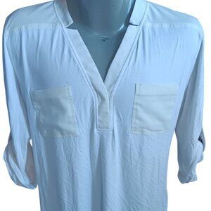 Men's Large Shirt Calvin Klein White Roll Sleeve Y2K Club Night Dancer